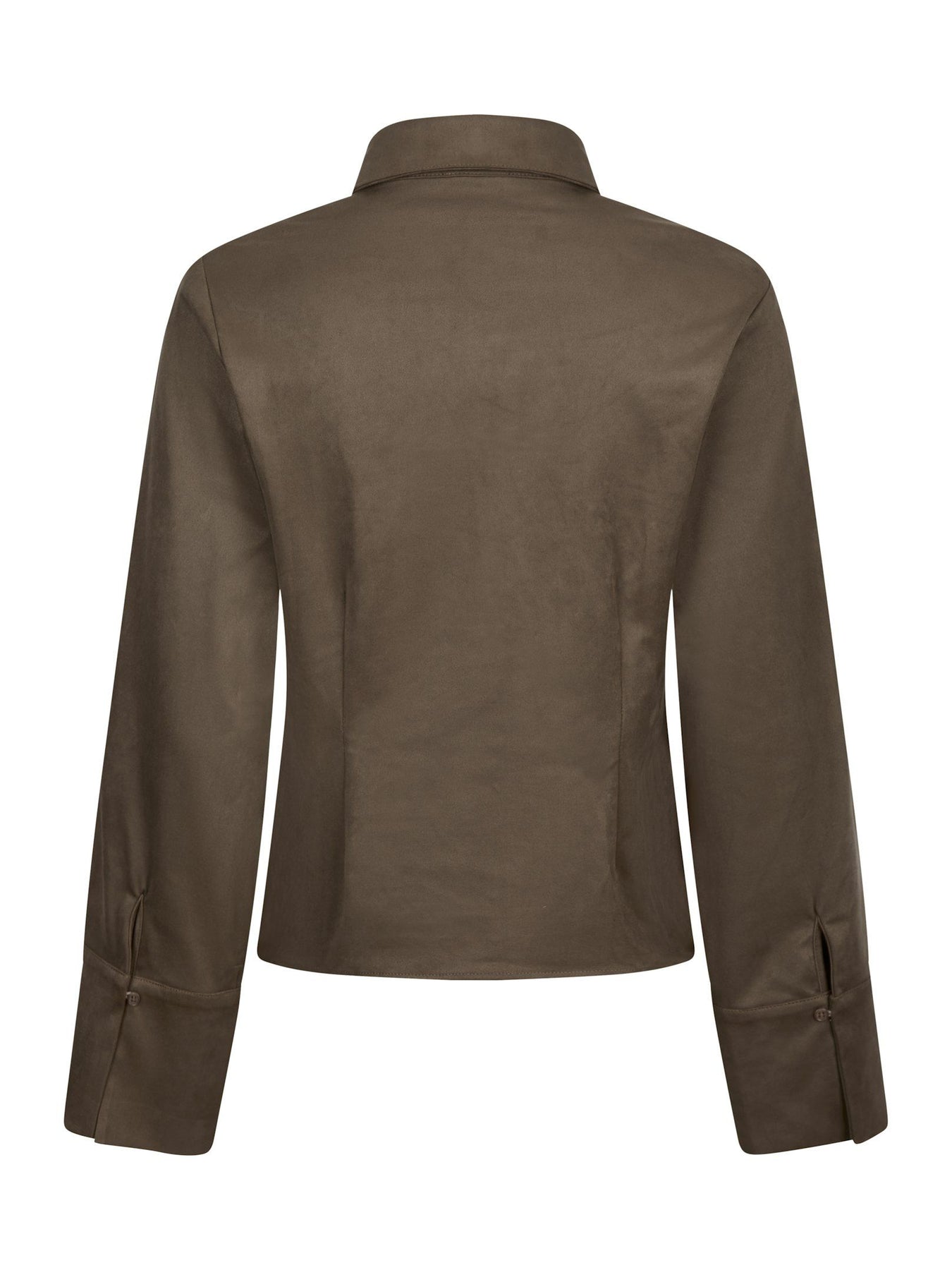Rosa Faux Suede Shirt - Mörkbrun