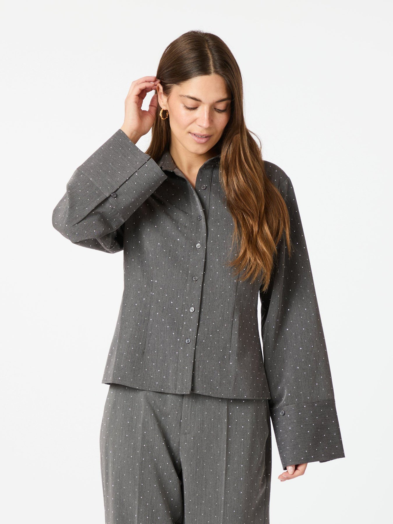 Rosa Bedazzled Shirt - Grey