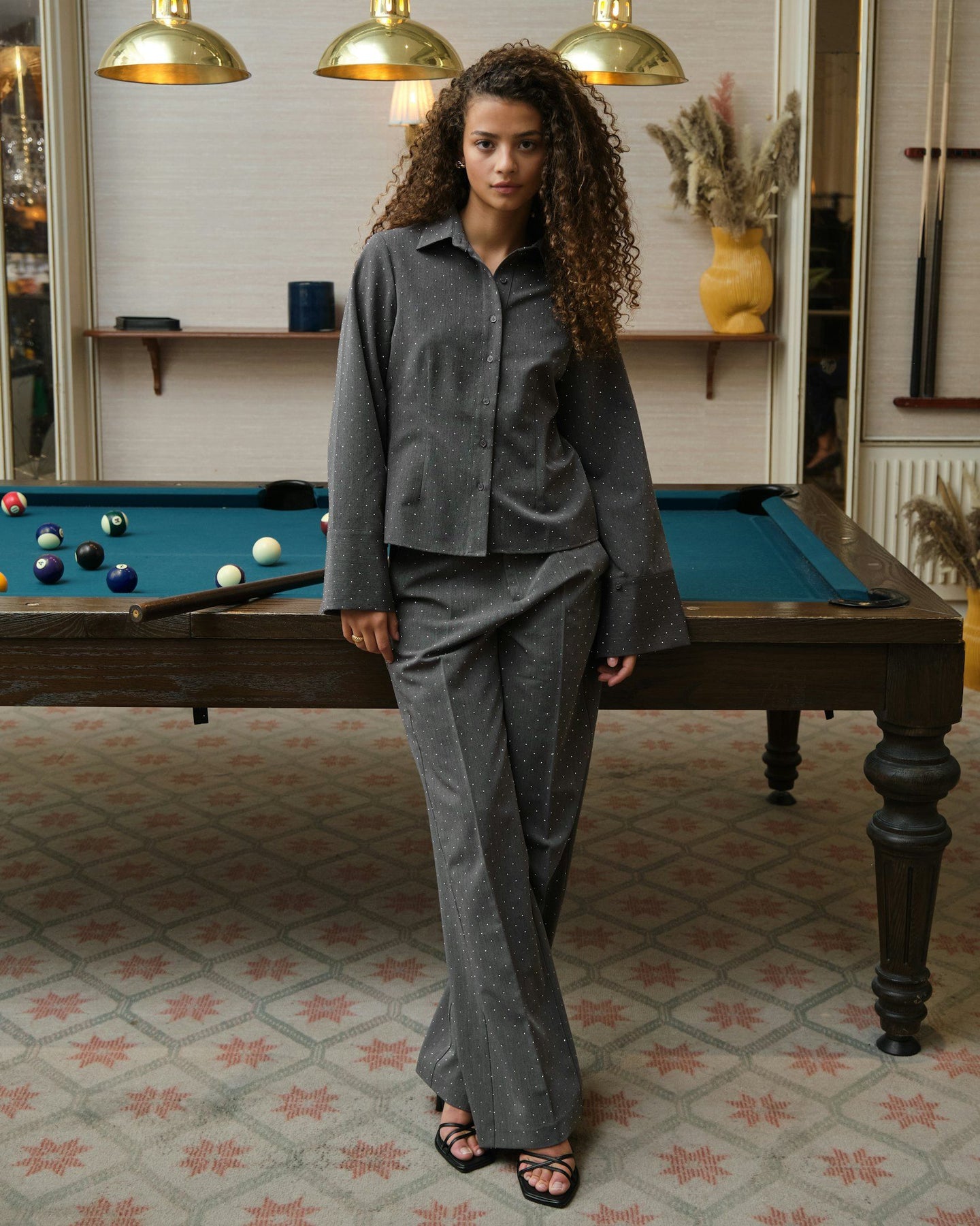 Rosa Bedazzled Shirt - Grey