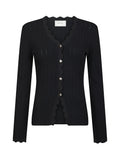 Neo Noir Clara Stitch Knit Blouse - Dark Navy
