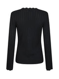 Neo Noir Clara Stitch Knit Blouse - Dark Navy