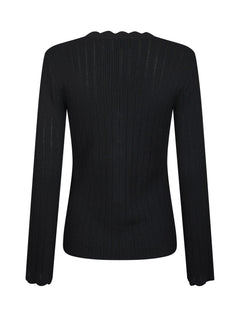 Clara Stitch Knit Blouse - Dark Navy