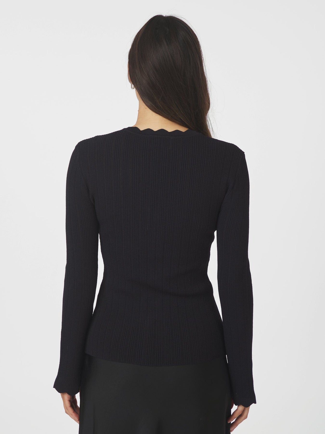 Neo Noir Clara Stitch Knit Blouse - Dark Navy
