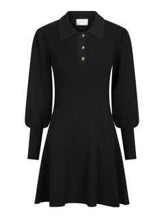 Polli Rib Knit Dress - Black