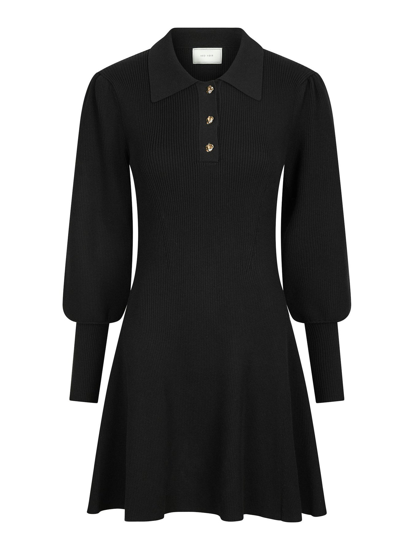 Polli Rib Knit Dress - Black