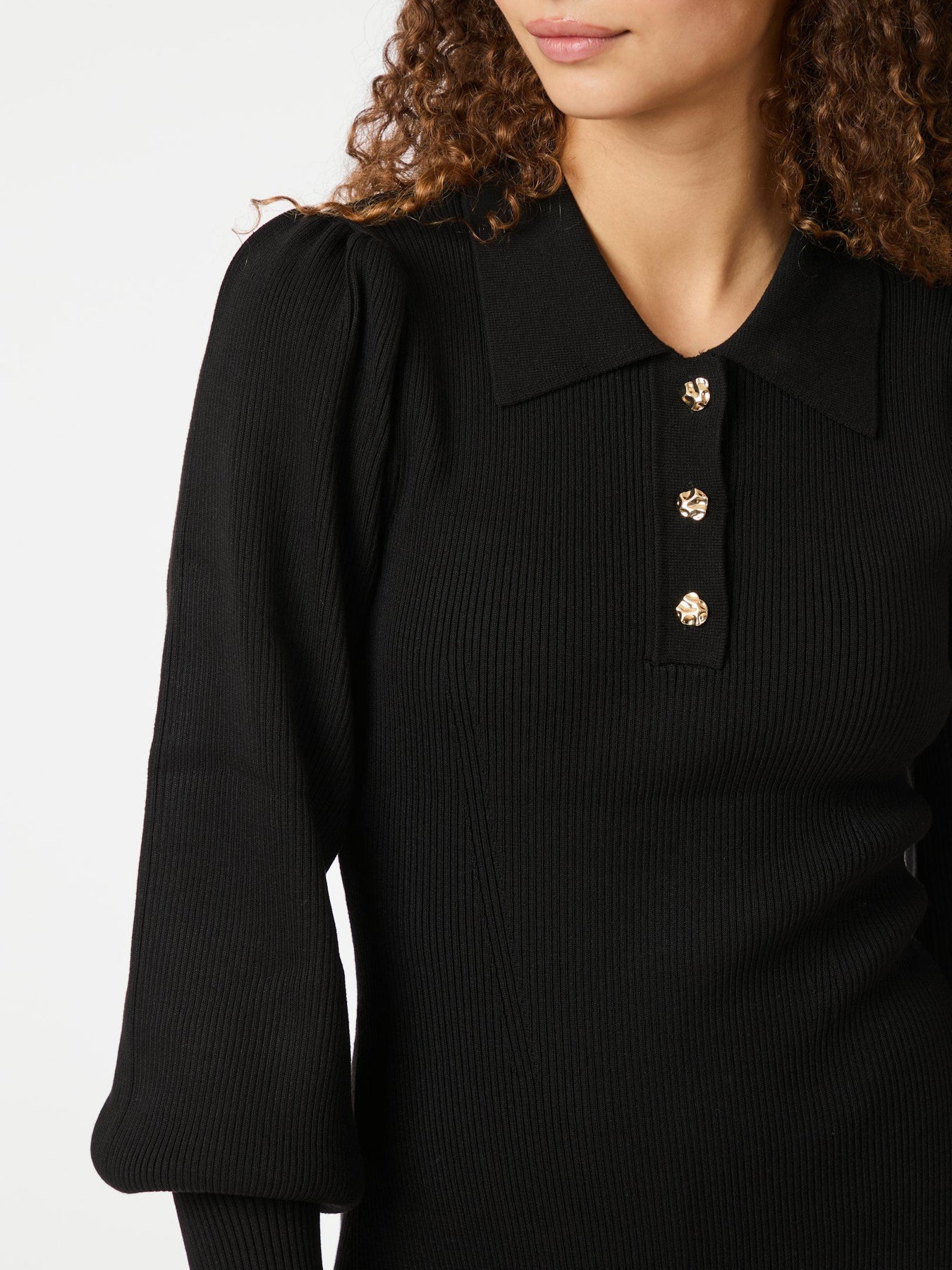 Polli Rib Knit Dress - Black