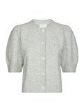 Trudy Deco Knit Cardigan - Light Grey Melange