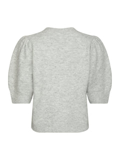 Trudy Deco Knit Cardigan - Light Grey Melange