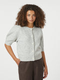 Trudy Deco Knit Cardigan - Light Grey Melange