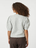 Trudy Deco Knit Cardigan - Light Grey Melange