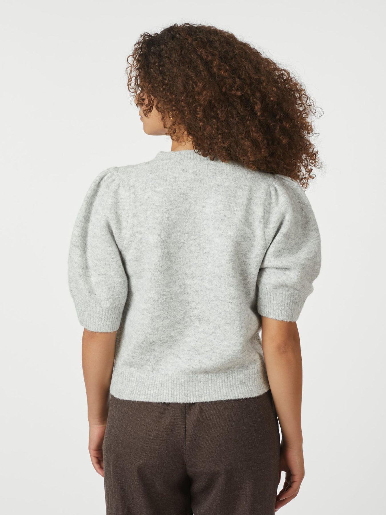 Trudy Deco Knit Cardigan - Light Grey Melange