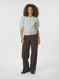 Trudy Deco Knit Cardigan - Light Grey Melange