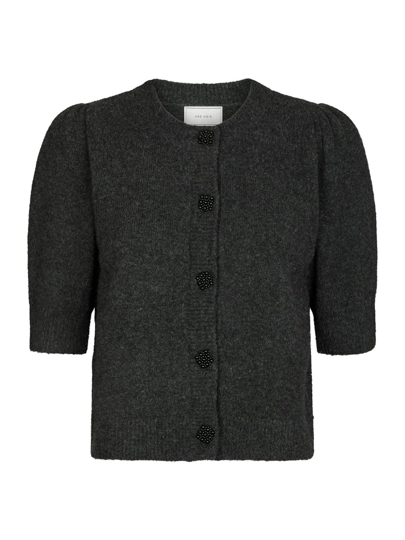 Trudy Deco Knit Kofta - Antracit Melange