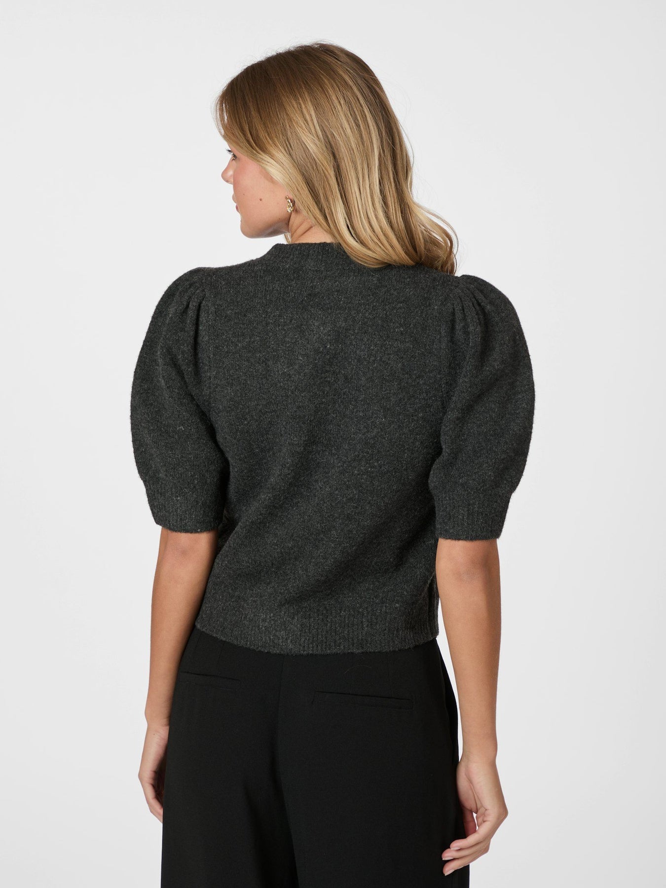 Trudy Deco Knit Kofta - Antracit Melange