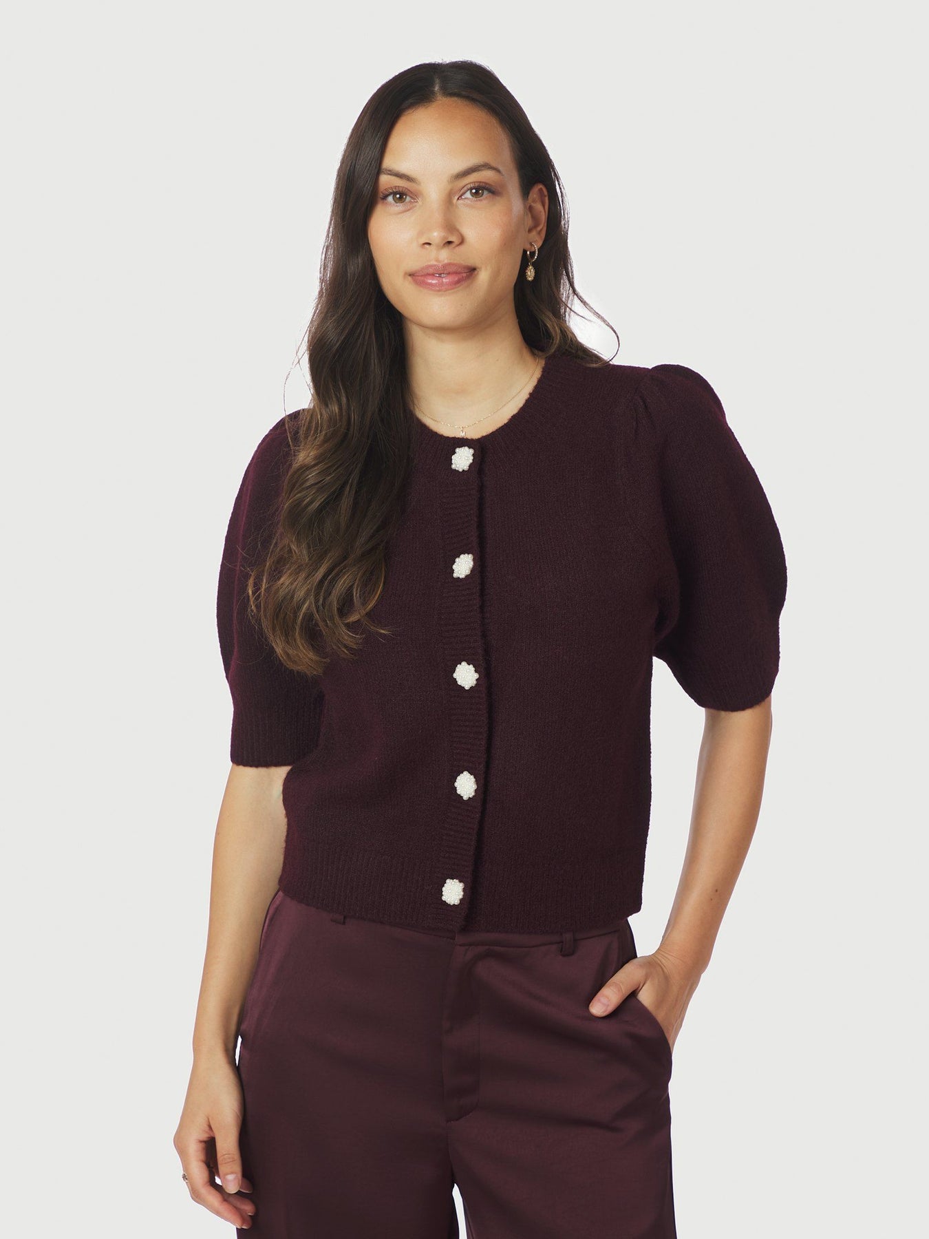 Trudy Deco Knit Kofta - Wine