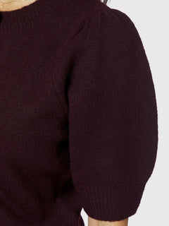 Trudy Deco Knit Cardigan - Wine