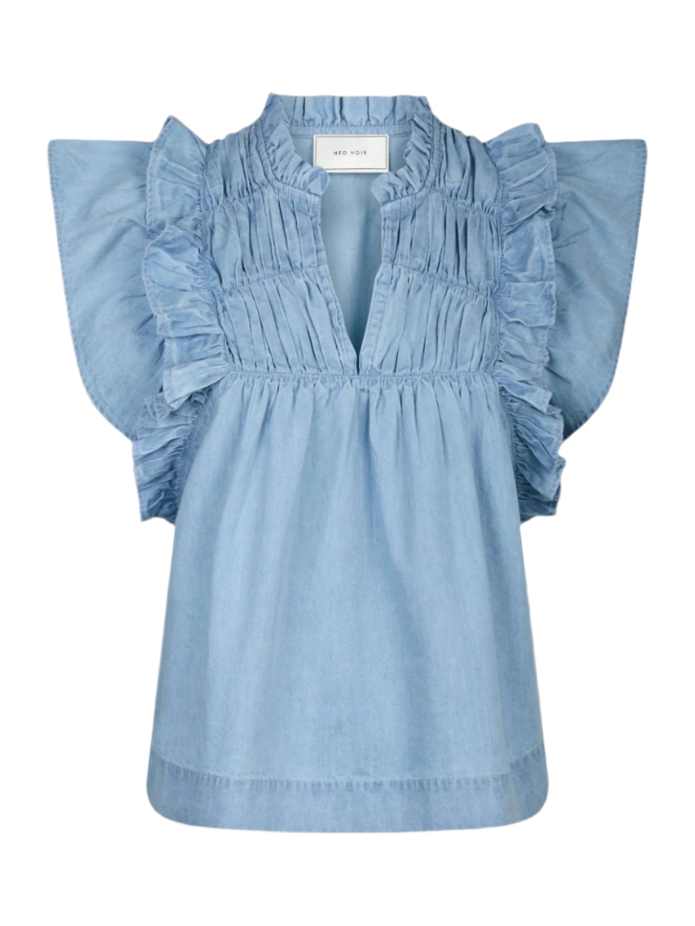Jayla Denim Topp - Ljusblå