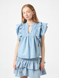 Jayla Denim Topp - Ljusblå