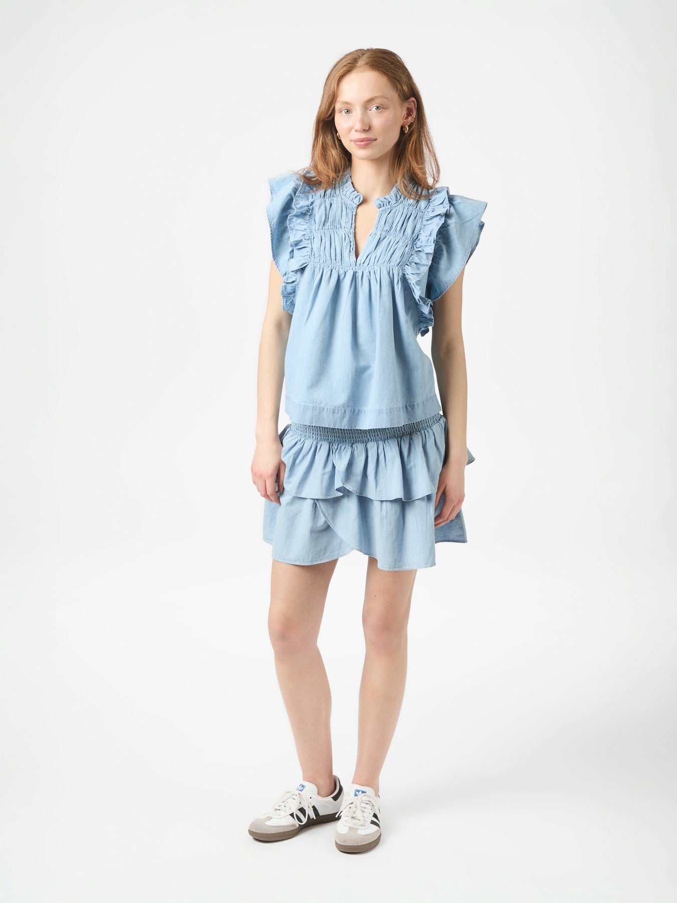 Jayla Denim Topp - Ljusblå