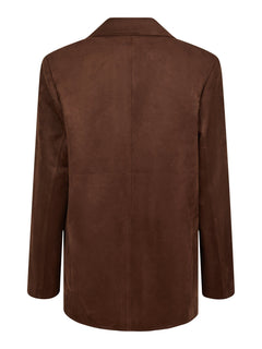 Namy Faux Suede Blazer - Brown