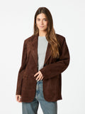 Namy Faux Suede Blazer - Brun