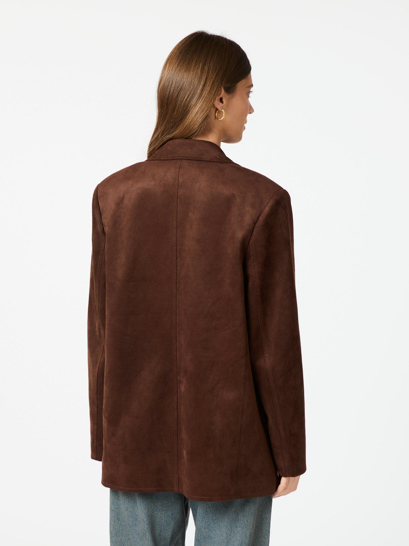 Namy Faux Suede Blazer - Brun