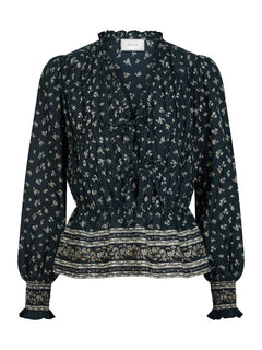 Ora Mini Border Blouse - Camel