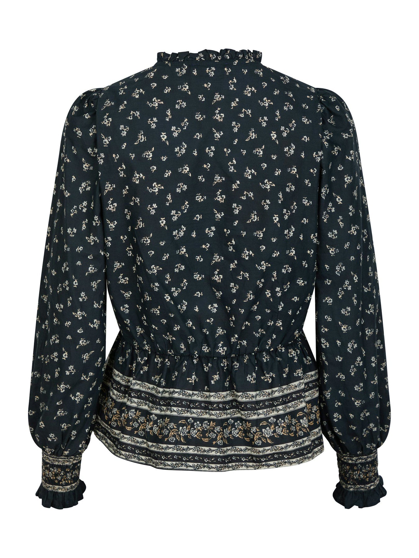 Ora Mini Border Blus - Camel