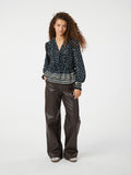 Ora Mini Border Blus - Camel