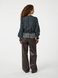 Ora Mini Border Blus - Camel