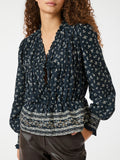 Ora Mini Border Blus - Camel