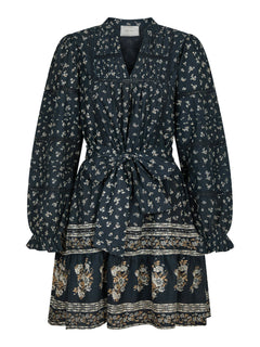 Siri Mini Border Print Dress - Camel