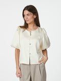 Aisa Dull Satin Blouse - Ivory