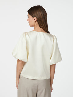 Aisa Dull Satin Blouse - Ivory