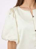 Aisa Dull Satin Blouse - Ivory