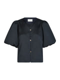 Aisa Dull Satin Blus - Navy