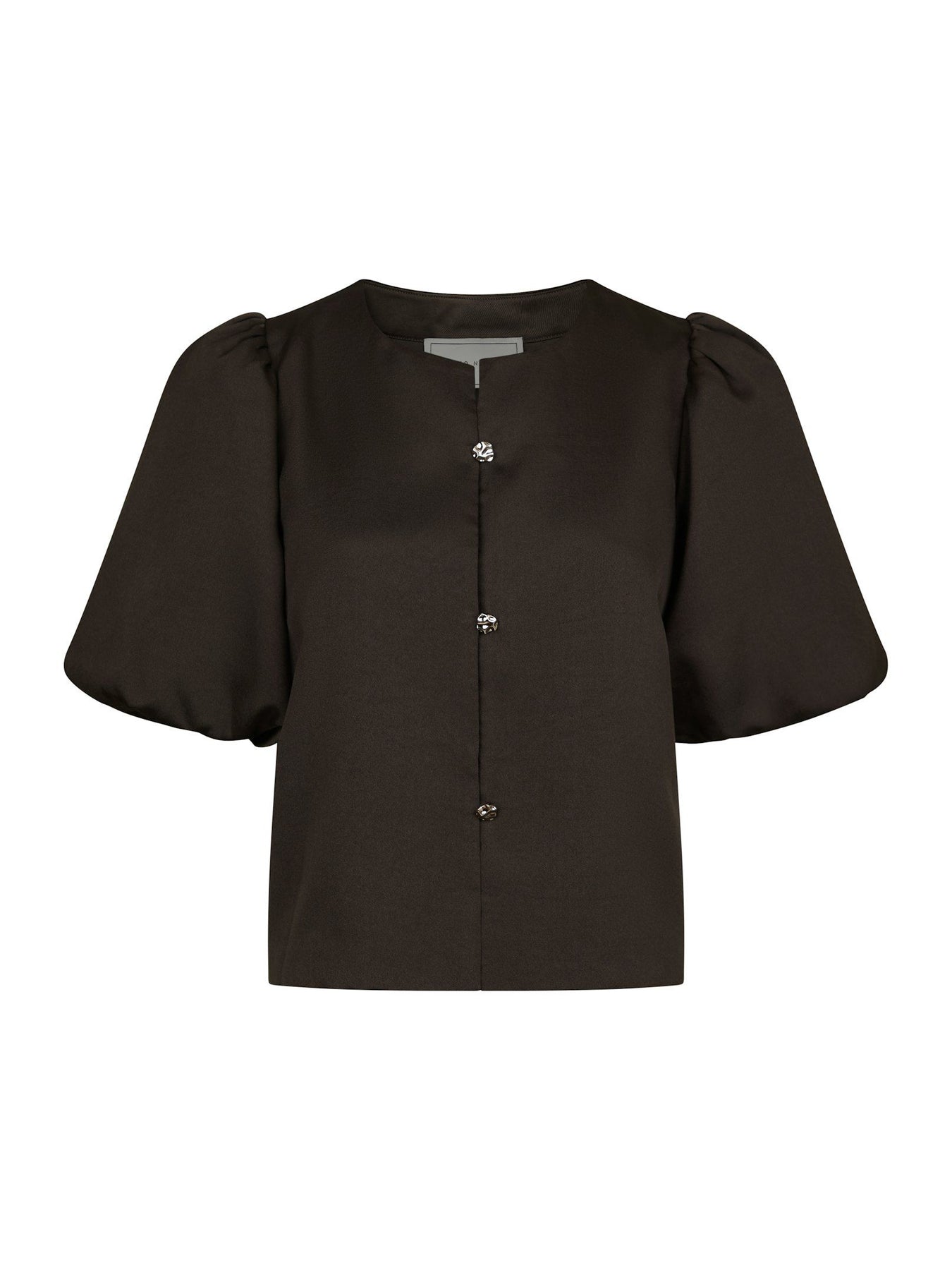 Aisa Dull Satin Blouse - Brun