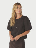 Aisa Dull Satin Blouse - Brun