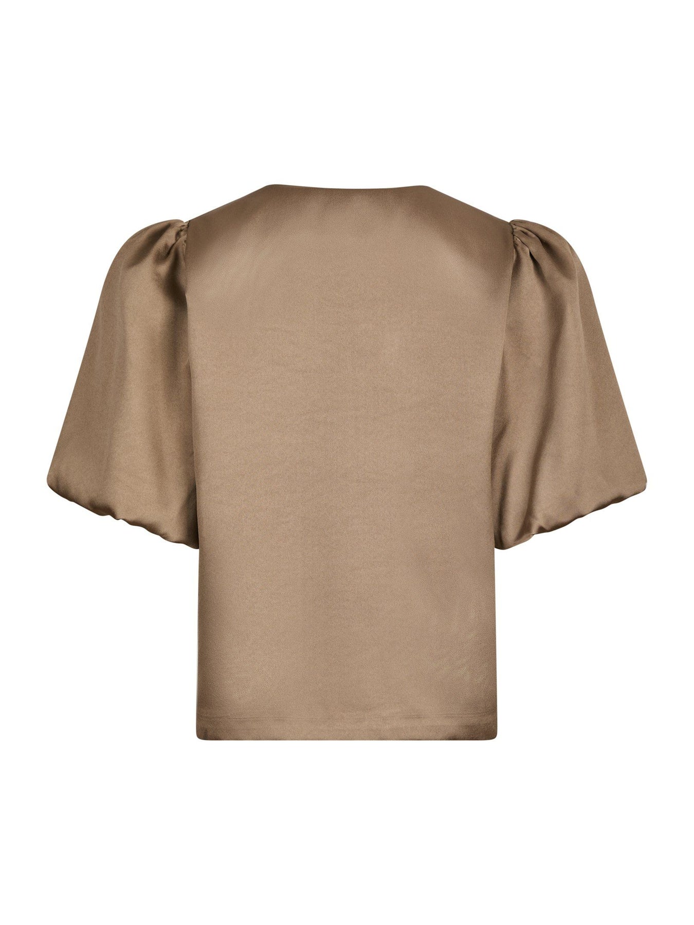 Aisa Dull Satin Blus - Dark Taupe