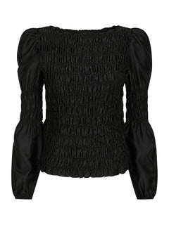 Polka Smock Shirt - Black