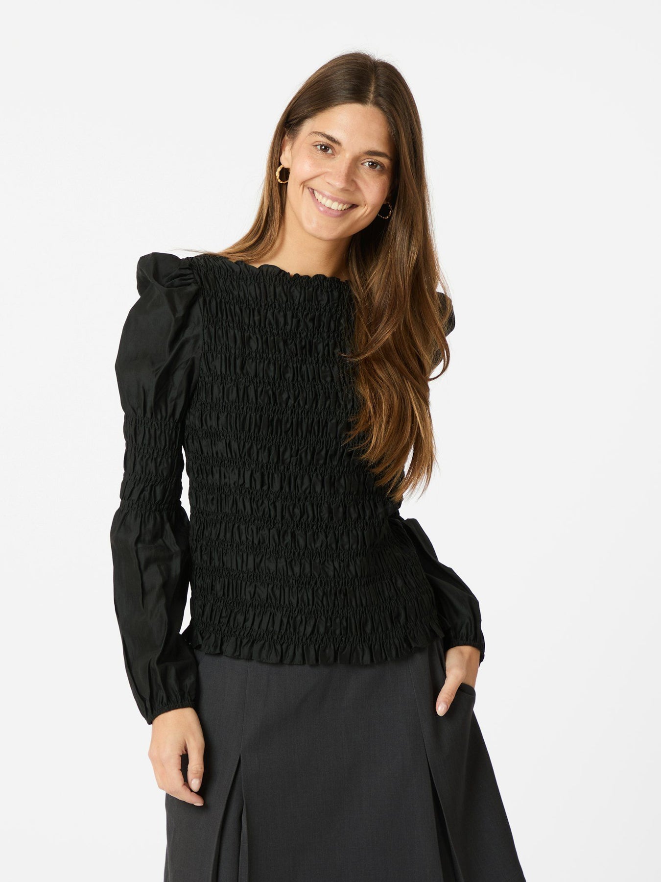 Polka Smock Shirt - Svart