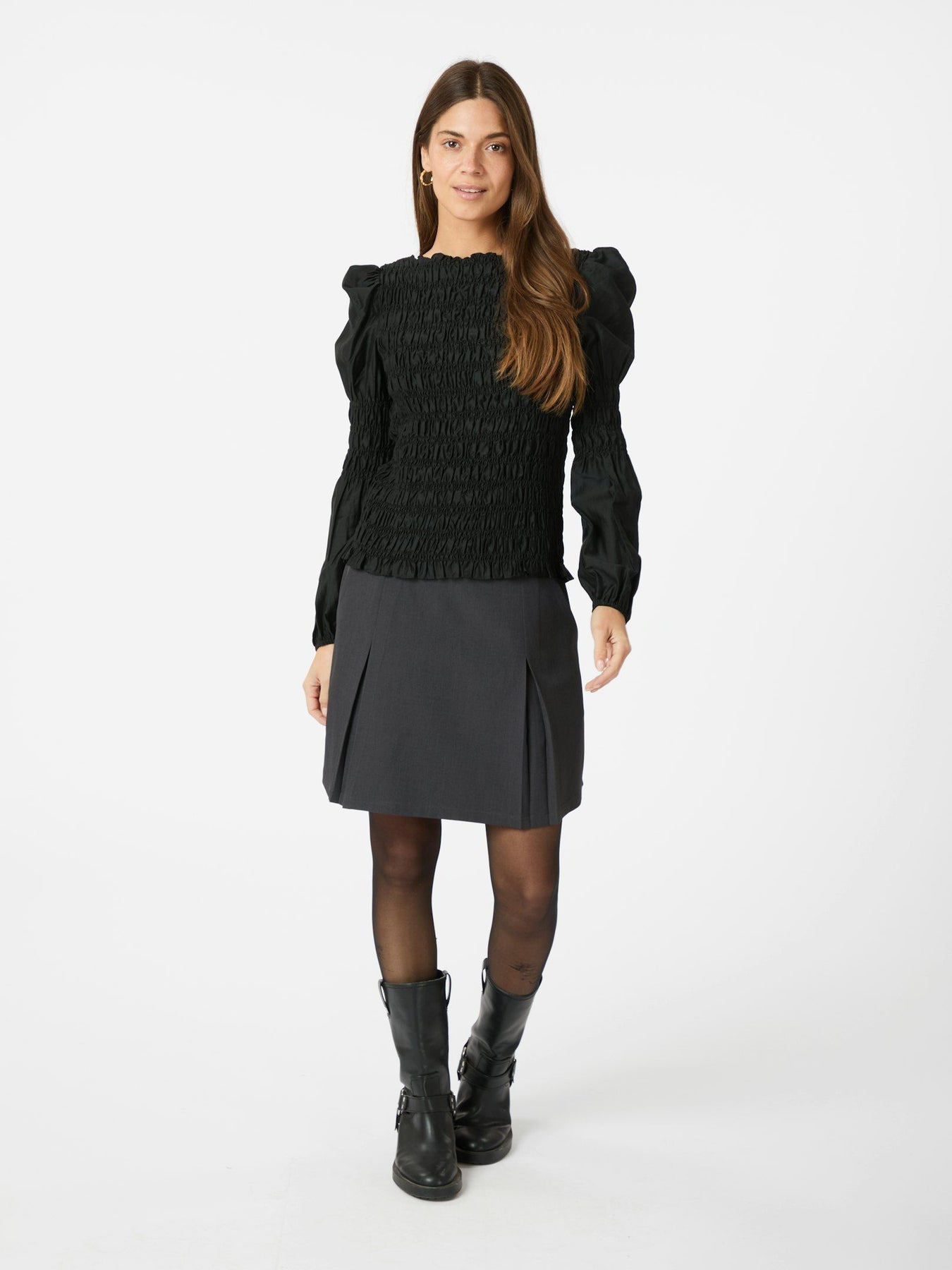 Polka Smock Shirt - Svart