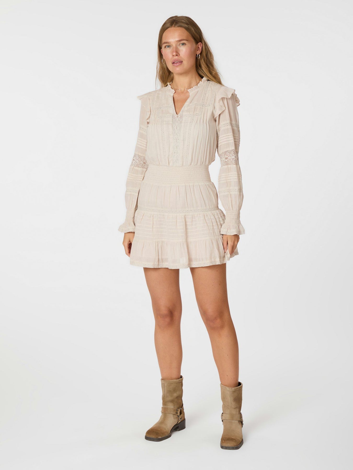 Aran S Voile Dress - Elfenbensvit