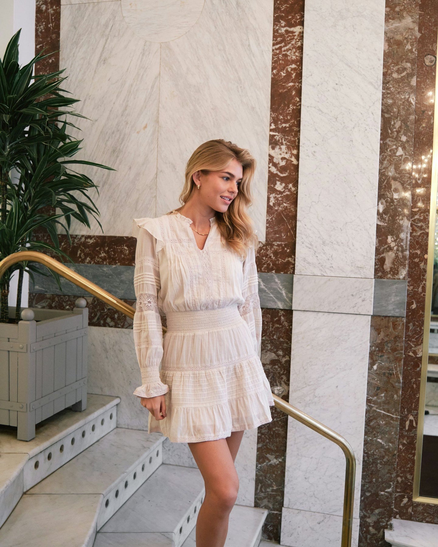 Aran S Voile Dress - Elfenbensvit