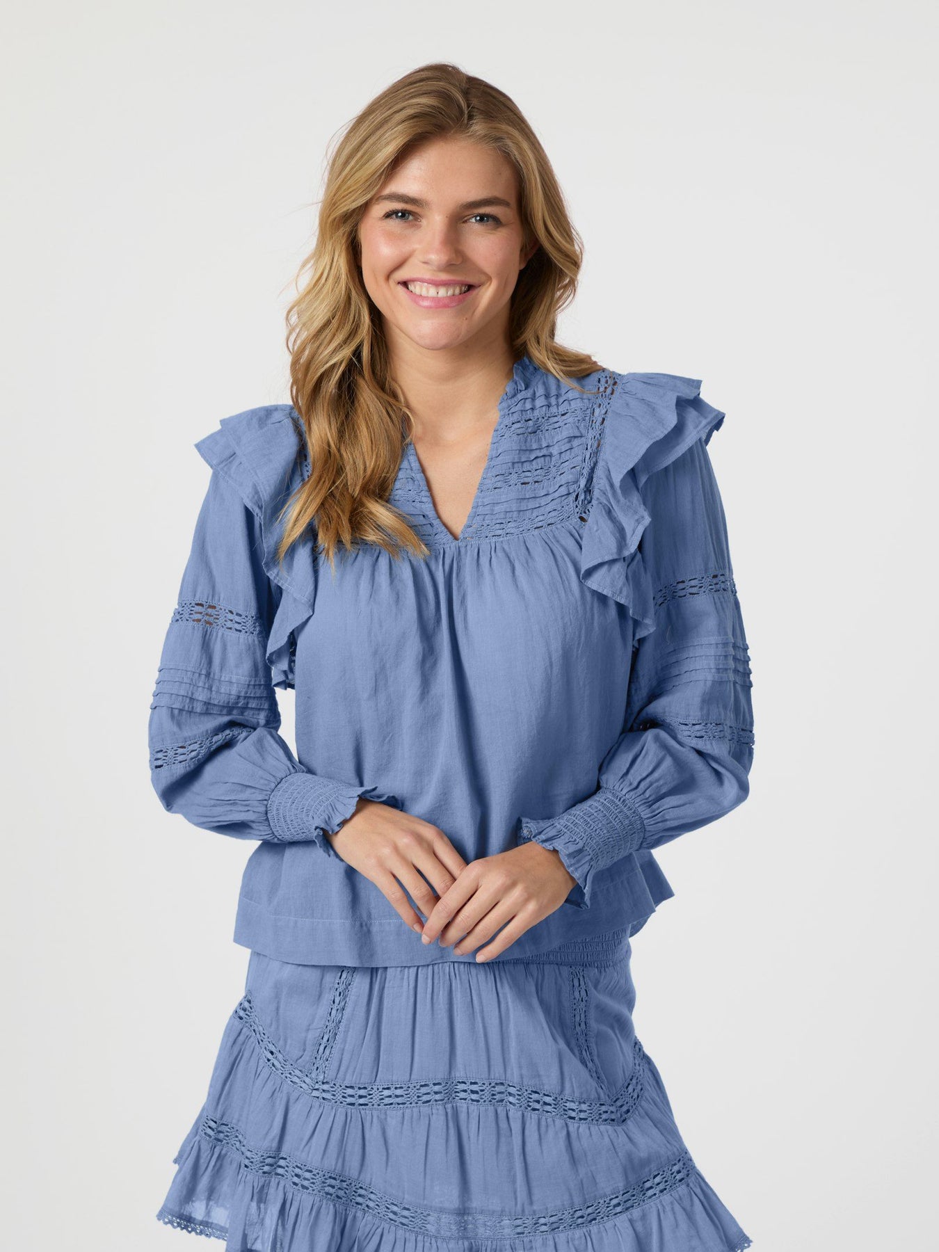 Mauri S Voile Blouse - Rökblå