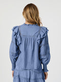 Mauri S Voile Blouse - Rökblå