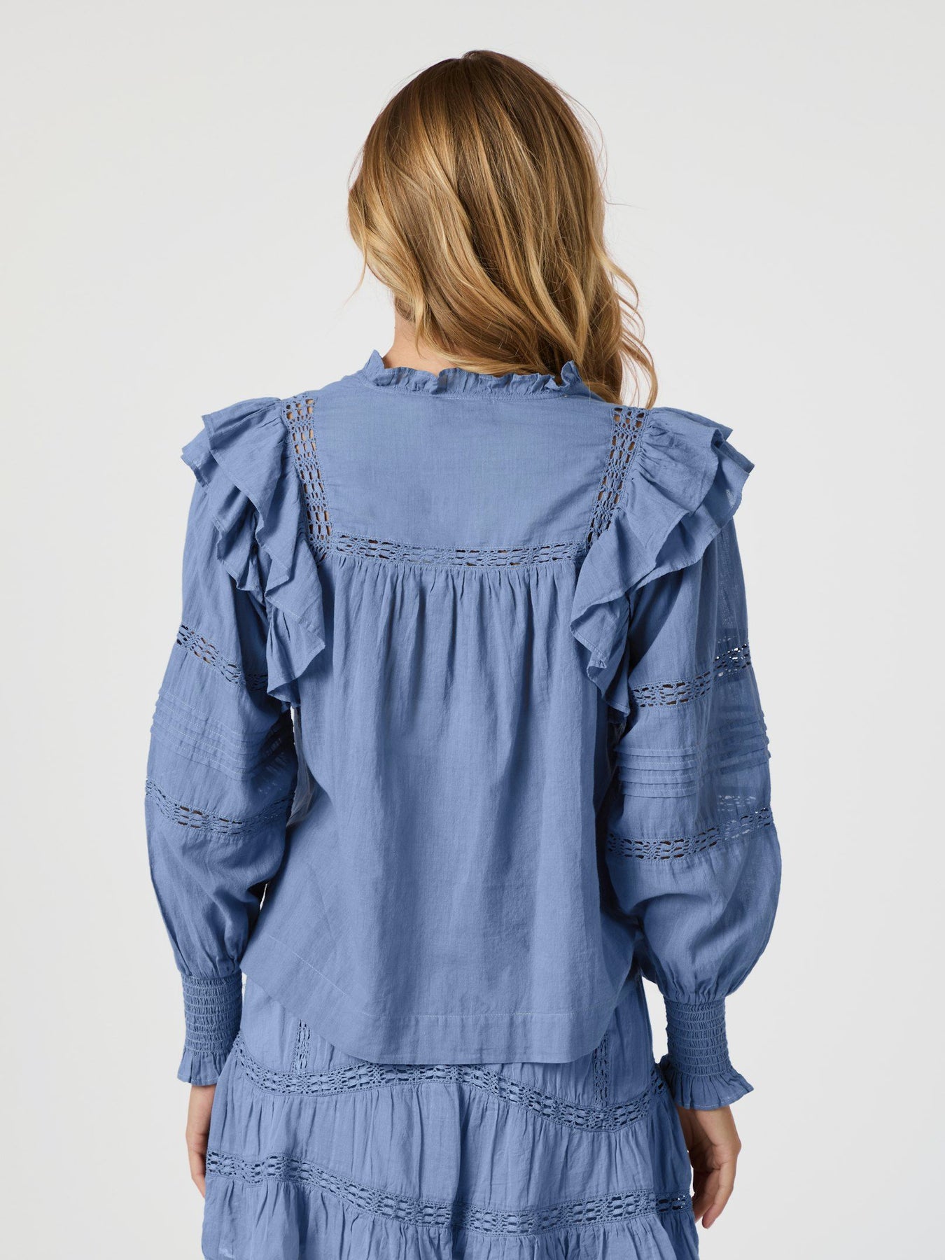 Mauri S Voile Blouse - Rökblå