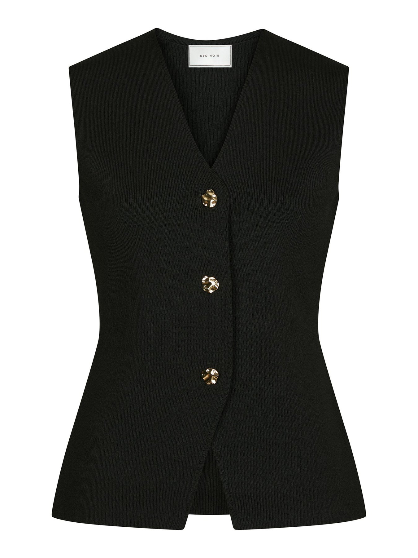 Neo Noir Sway Smooth Knit Waistcoat - Svart