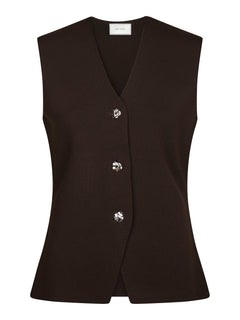 Sway Smooth Knit Waistcoat - Dark Brown