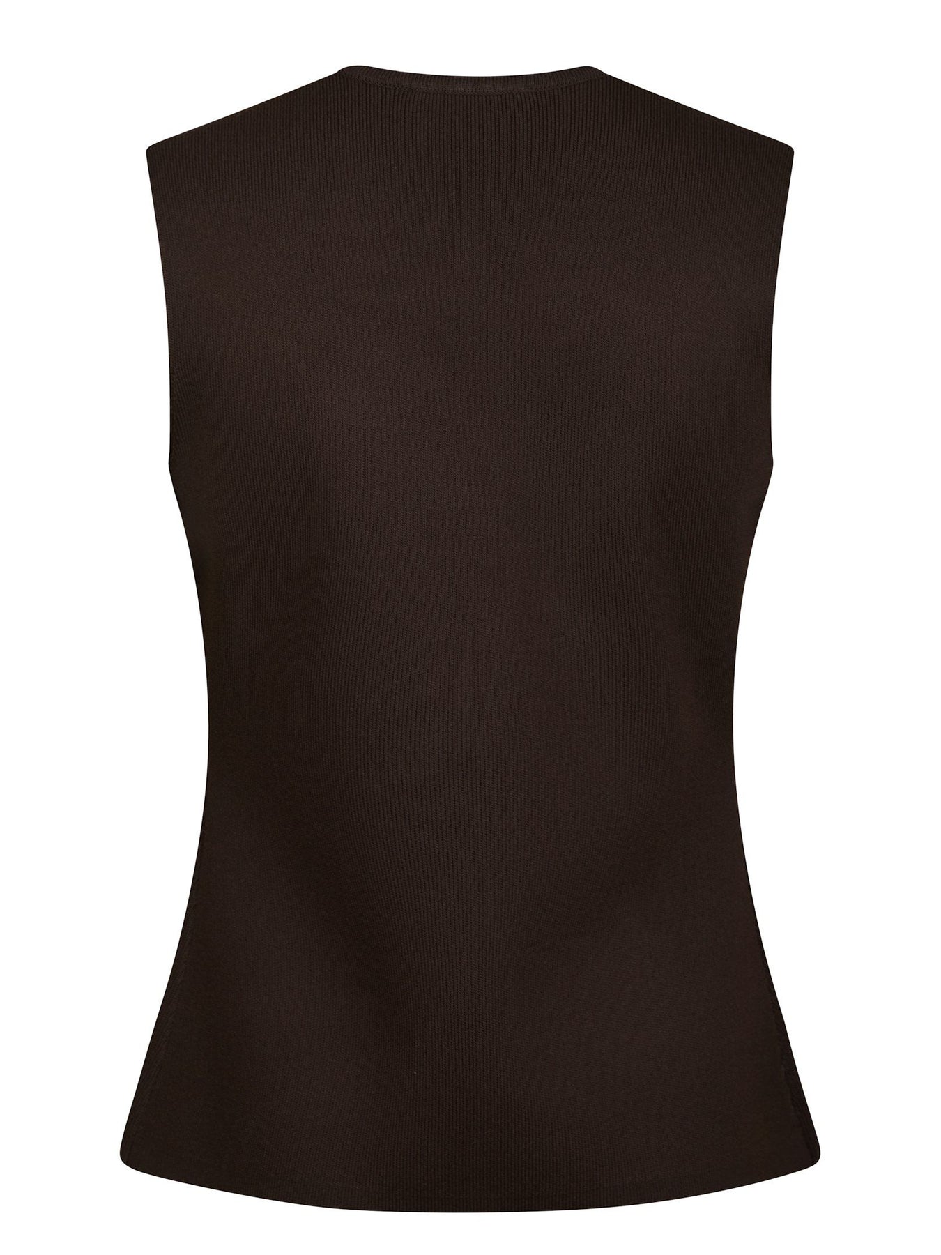 Sway Smooth Knit Waistcoat - Mörkbrun